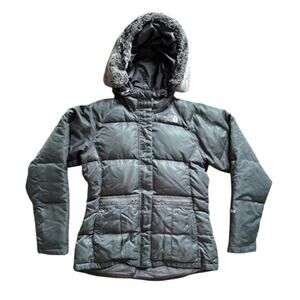 The North Face Womens 550 Down Puffer Coat Fur Hood Winter Jacket Outdoors
